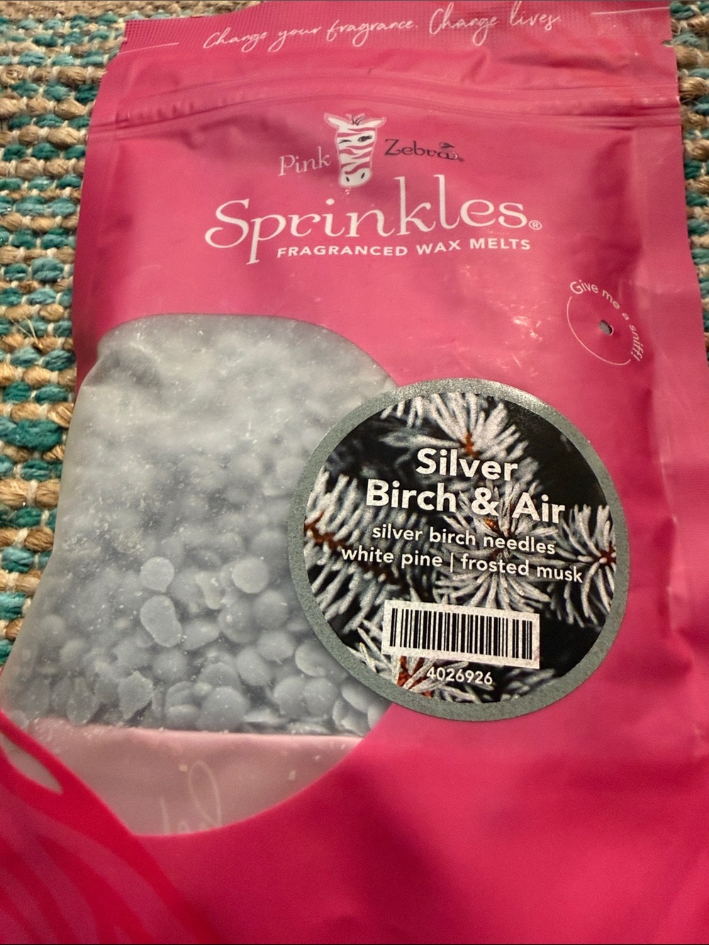 Pink Zebra Sprinkles Wax Melts in Pink & Silver